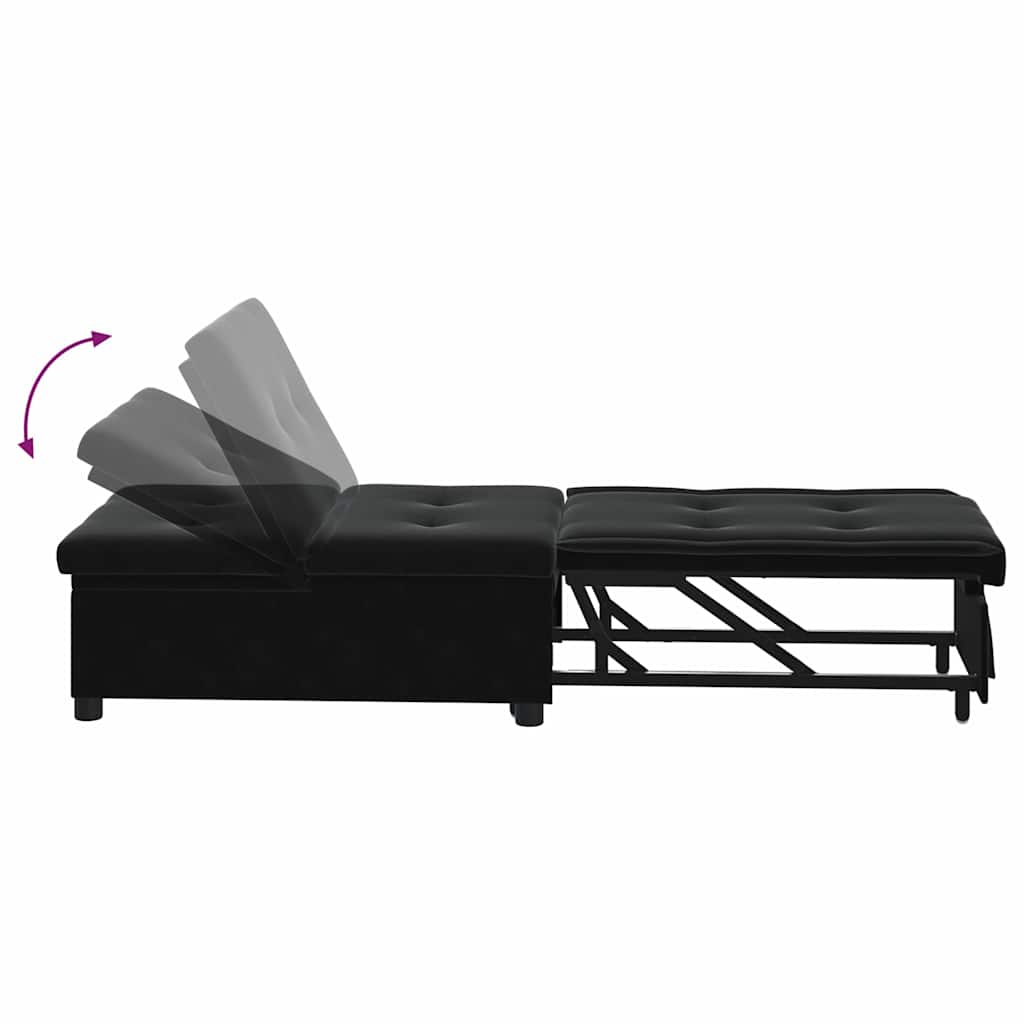 Canapea extensibilă Negru 67 x 194 x 38 cm Catifea GartenMobel Dekor