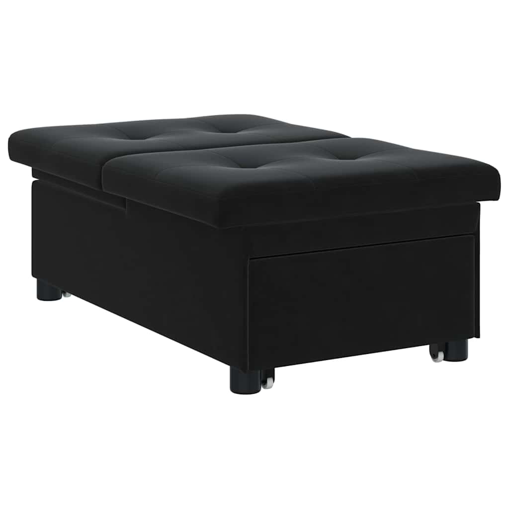 Canapea extensibilă Negru 67 x 194 x 38 cm Catifea GartenMobel Dekor