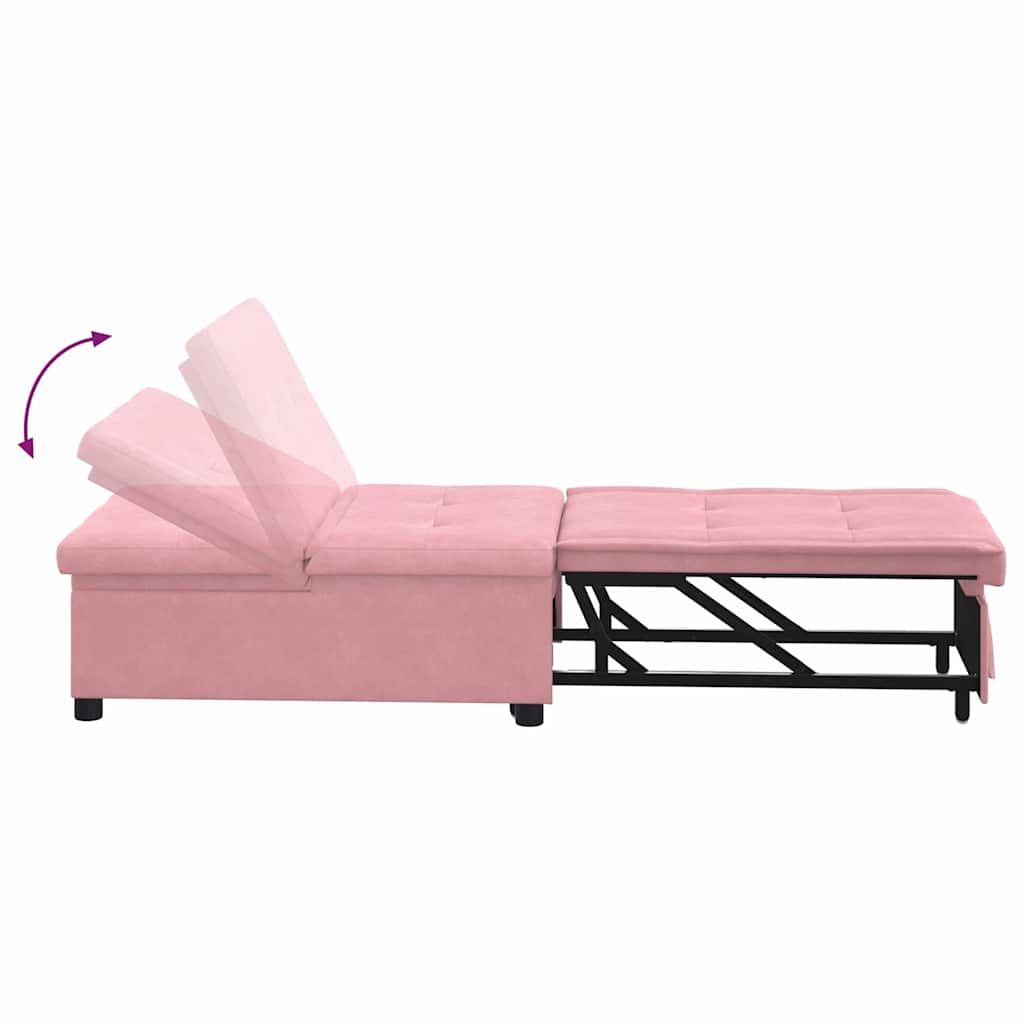 Canapea extensibilă Roz 67 x 194 x 38 cm Catifea GartenMobel Dekor