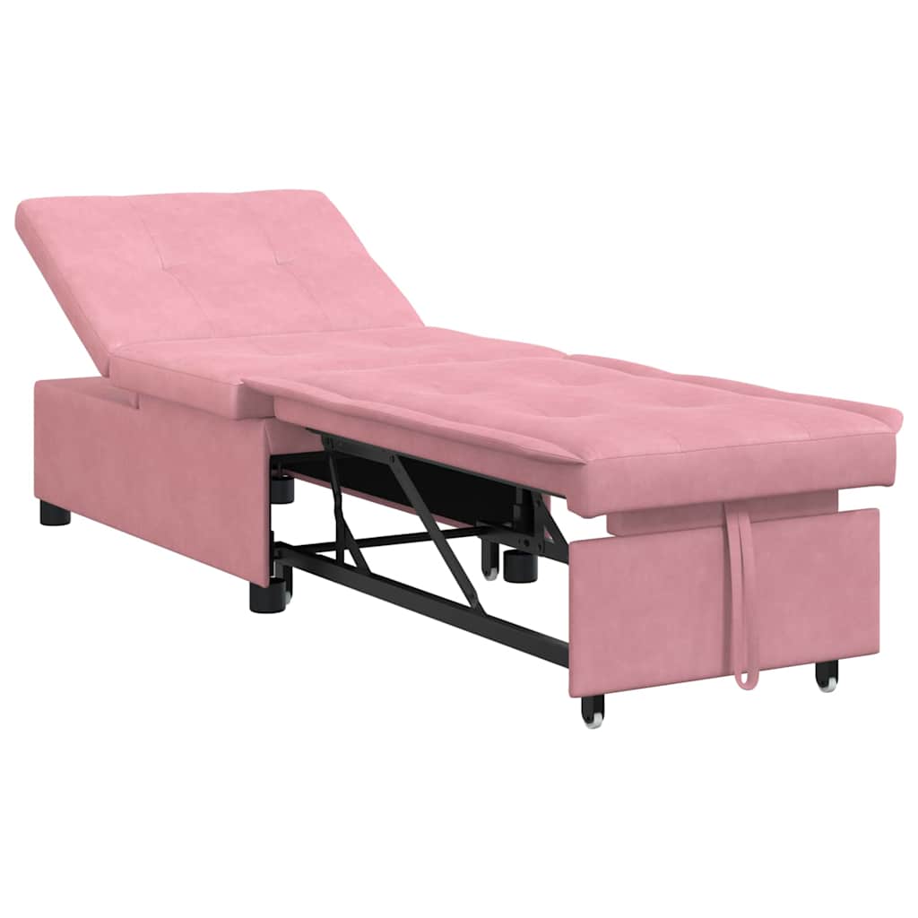 Canapea extensibilă Roz 67 x 194 x 38 cm Catifea GartenMobel Dekor