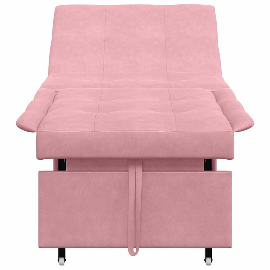 Canapea extensibilă Roz 67 x 194 x 38 cm Catifea GartenMobel Dekor