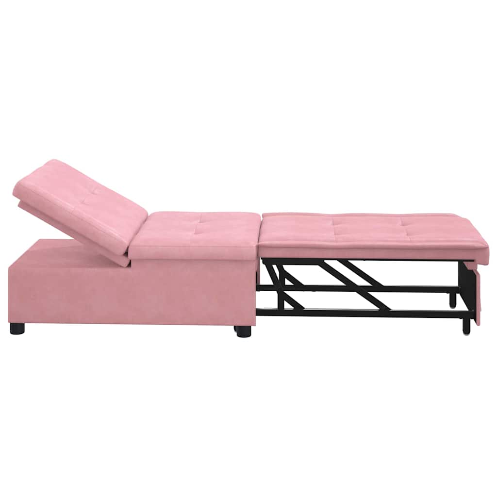 Canapea extensibilă Roz 67 x 194 x 38 cm Catifea GartenMobel Dekor