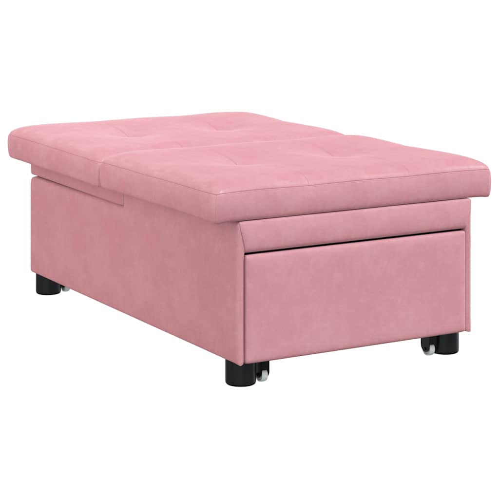 Canapea extensibilă Roz 67 x 194 x 38 cm Catifea GartenMobel Dekor