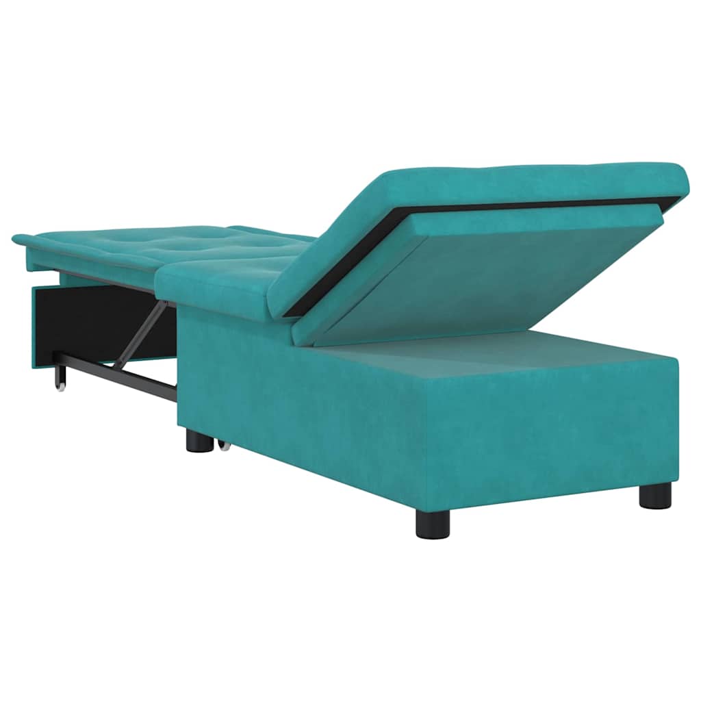 Canapea extensibilă Turcoaz 67 x 194 x 38 cm Catifea GartenMobel Dekor