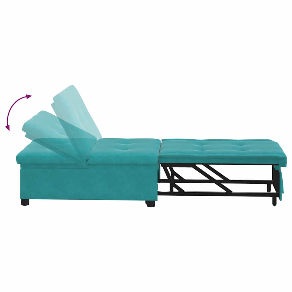 Canapea extensibilă Turcoaz 67 x 194 x 38 cm Catifea GartenMobel Dekor