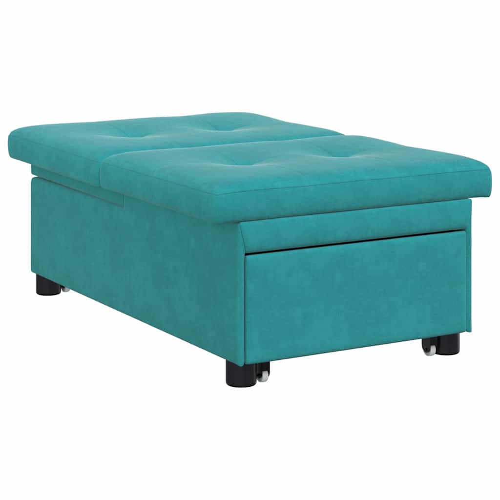 Canapea extensibilă Turcoaz 67 x 194 x 38 cm Catifea GartenMobel Dekor