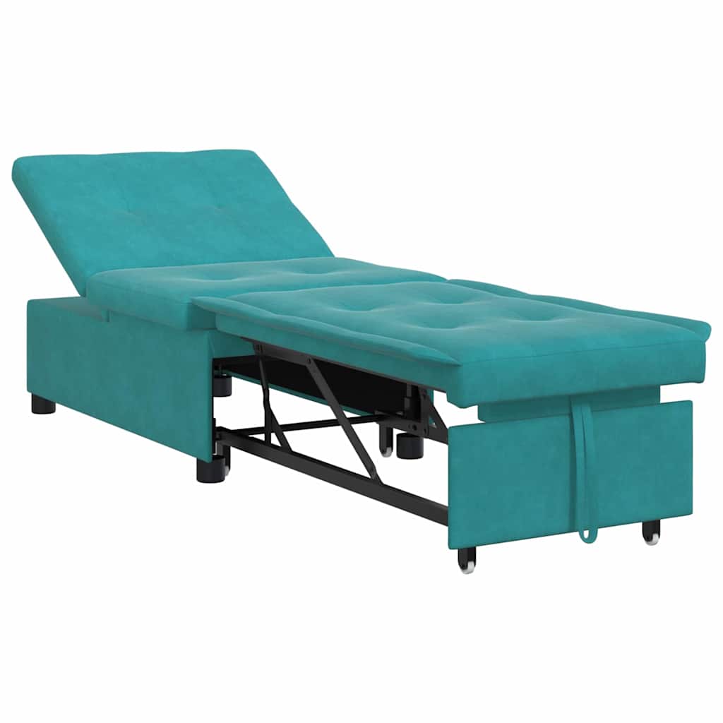 Canapea extensibilă Turcoaz 67 x 194 x 38 cm Catifea GartenMobel Dekor