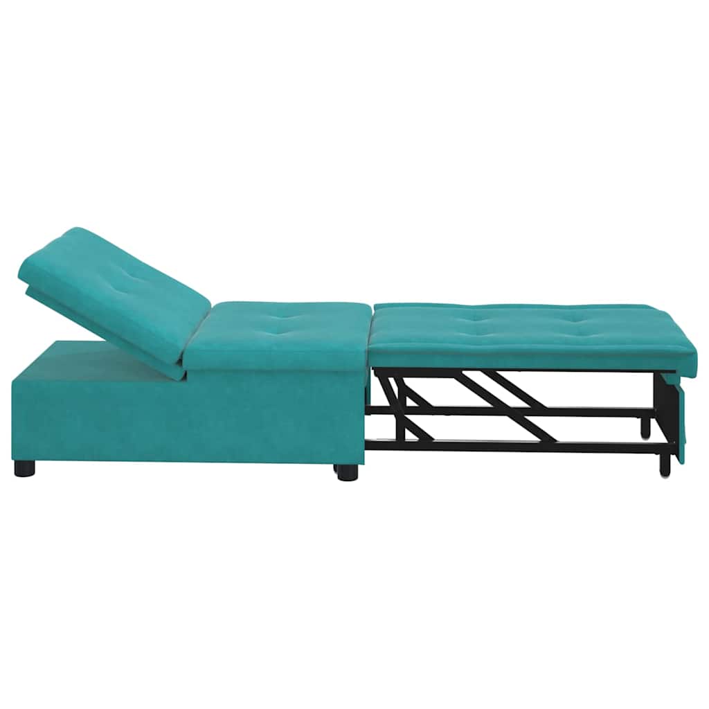 Canapea extensibilă Turcoaz 67 x 194 x 38 cm Catifea GartenMobel Dekor