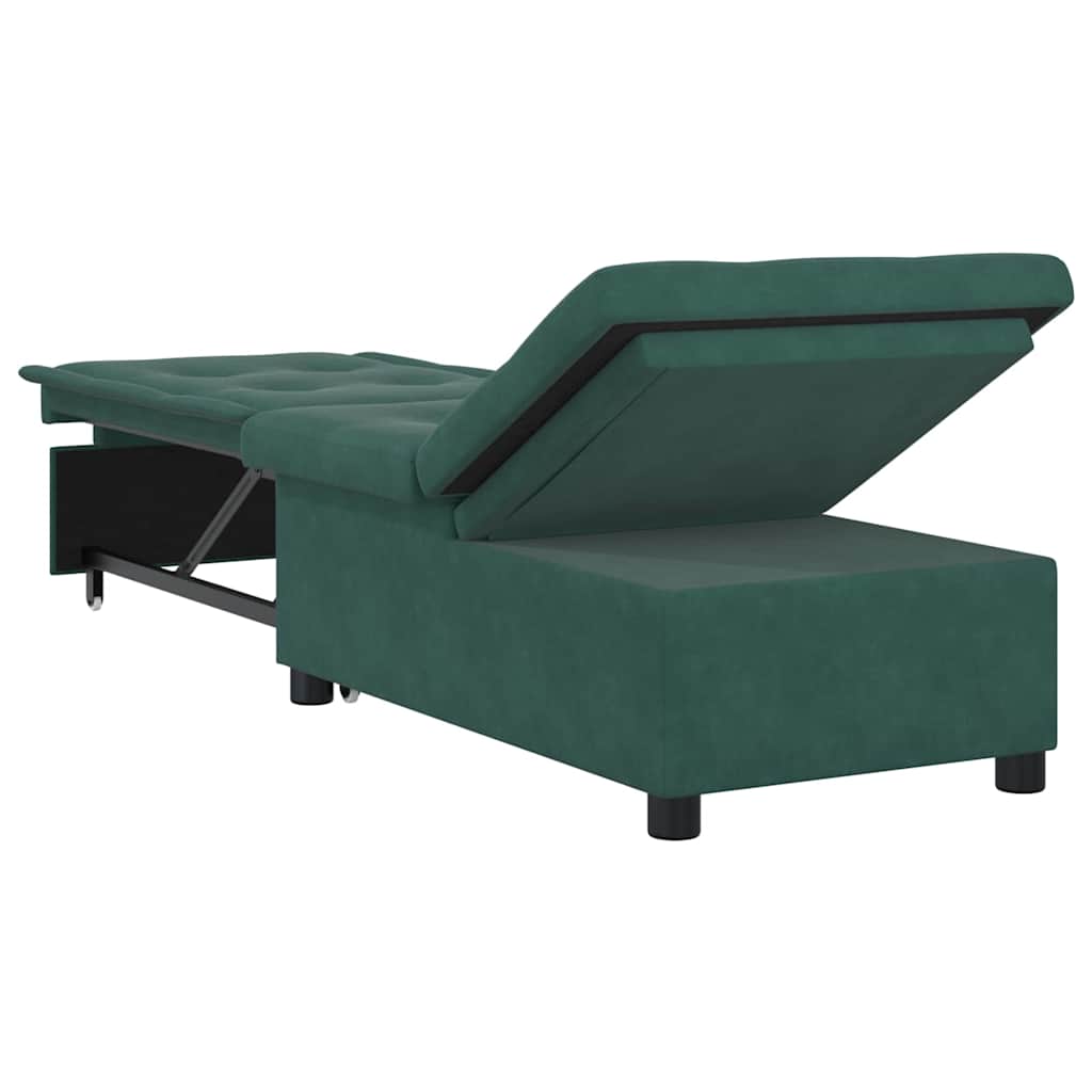 Canapea extensibilă Verde închis 67 x 194 x 38 cm Catifea GartenMobel Dekor