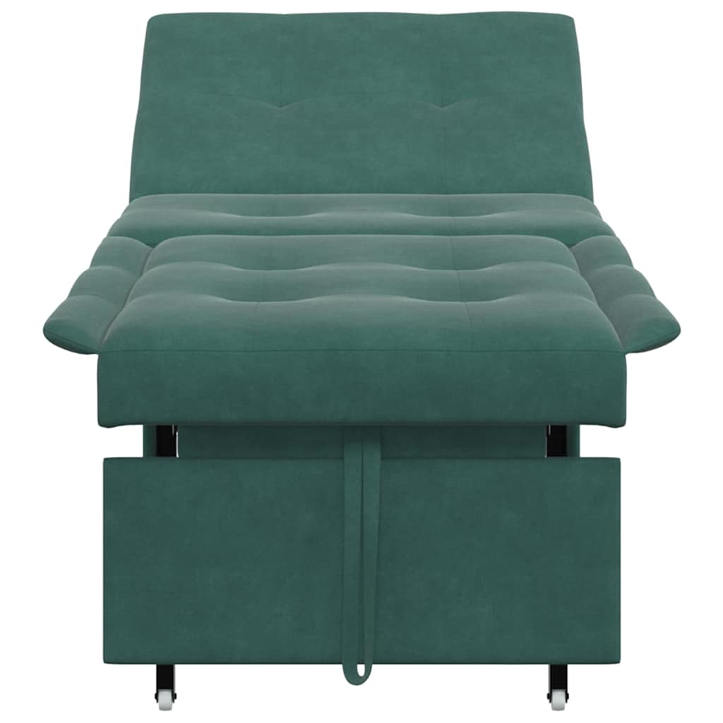 Canapea extensibilă Verde închis 67 x 194 x 38 cm Catifea GartenMobel Dekor