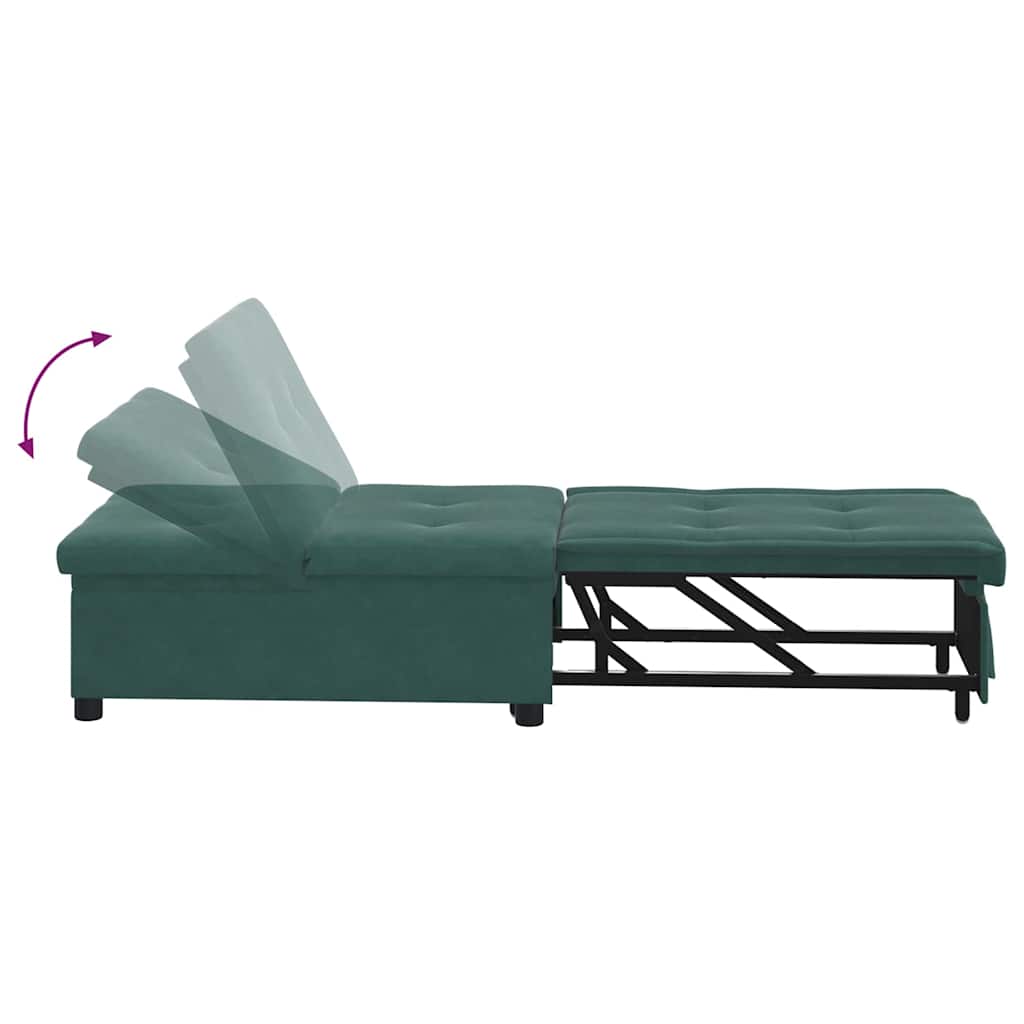 Canapea extensibilă Verde închis 67 x 194 x 38 cm Catifea GartenMobel Dekor