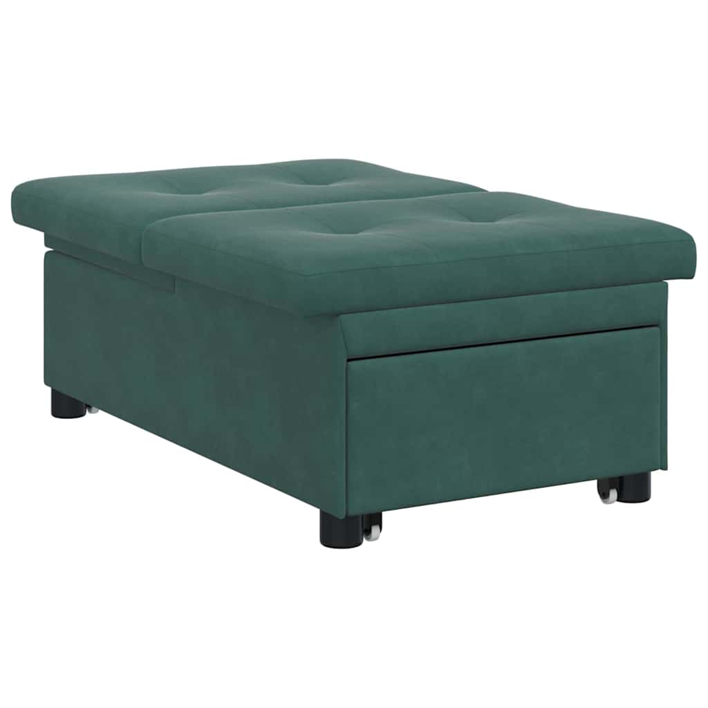 Canapea extensibilă Verde închis 67 x 194 x 38 cm Catifea GartenMobel Dekor