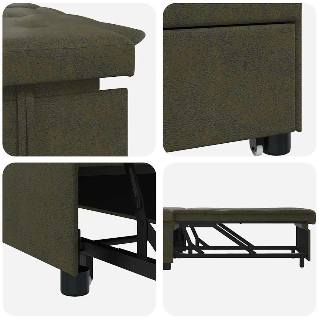 Canapea extensibilă Verde militar 67 x 194 x 38 cm GartenMobel Dekor