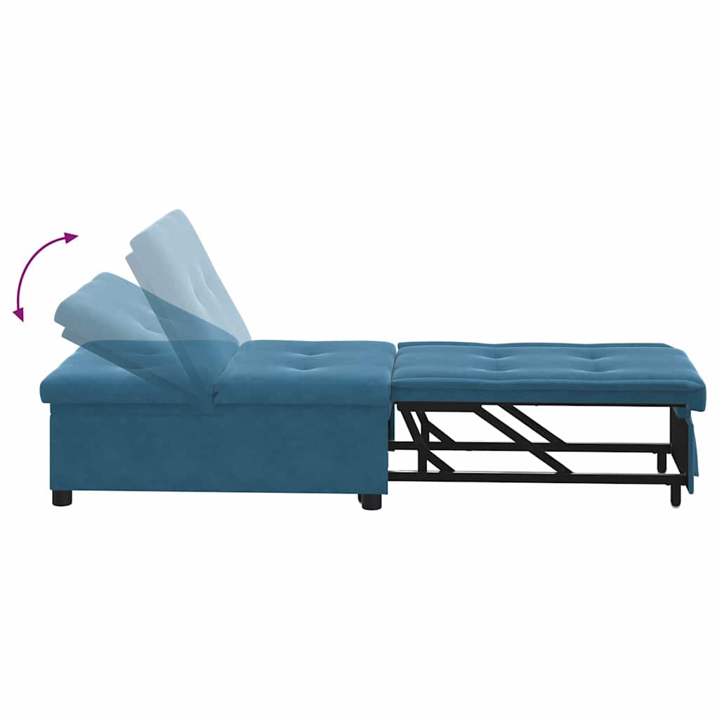 Canapea extensibilă albastru 67 x 194 x 38 cm Catifea GartenMobel Dekor