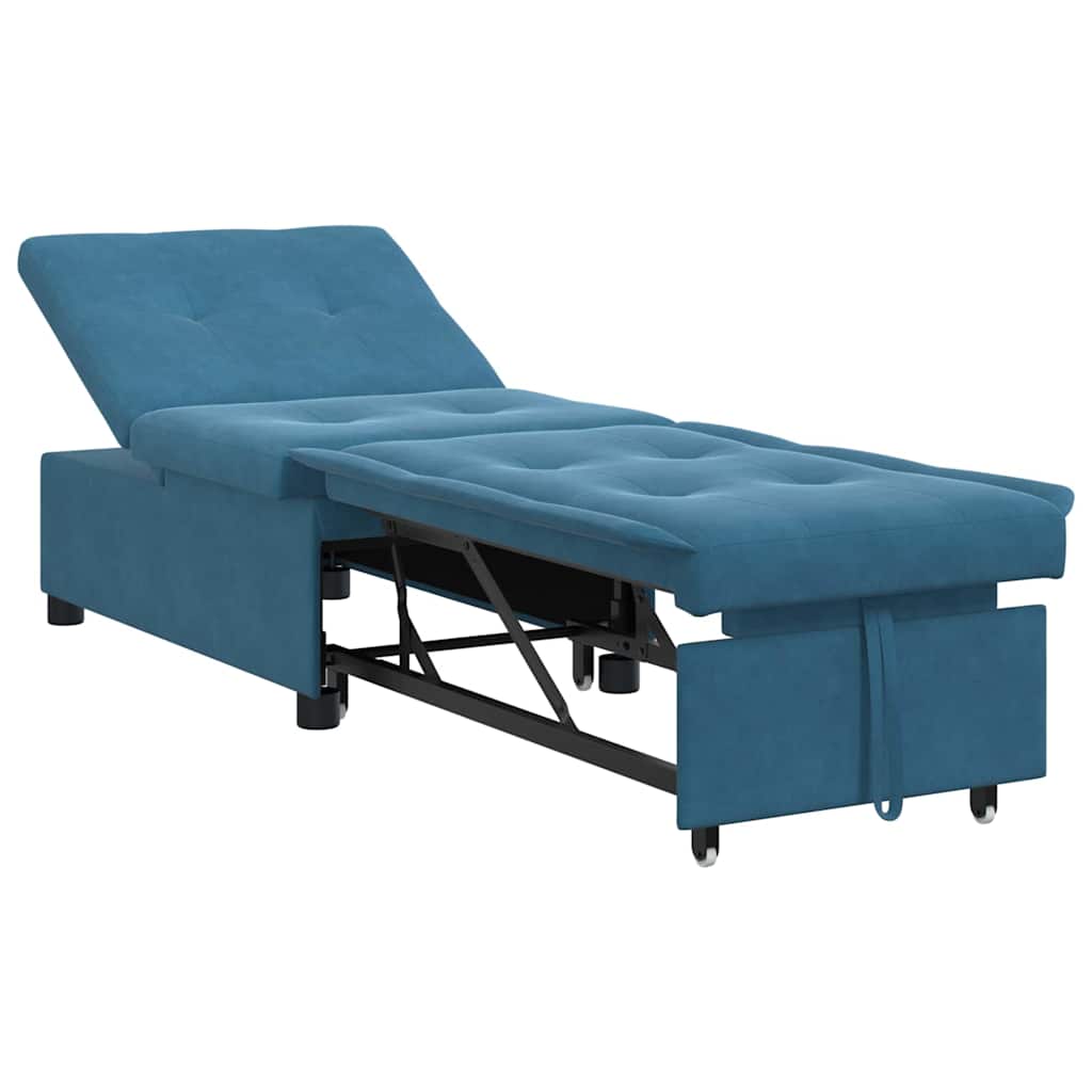 Canapea extensibilă albastru 67 x 194 x 38 cm Catifea GartenMobel Dekor