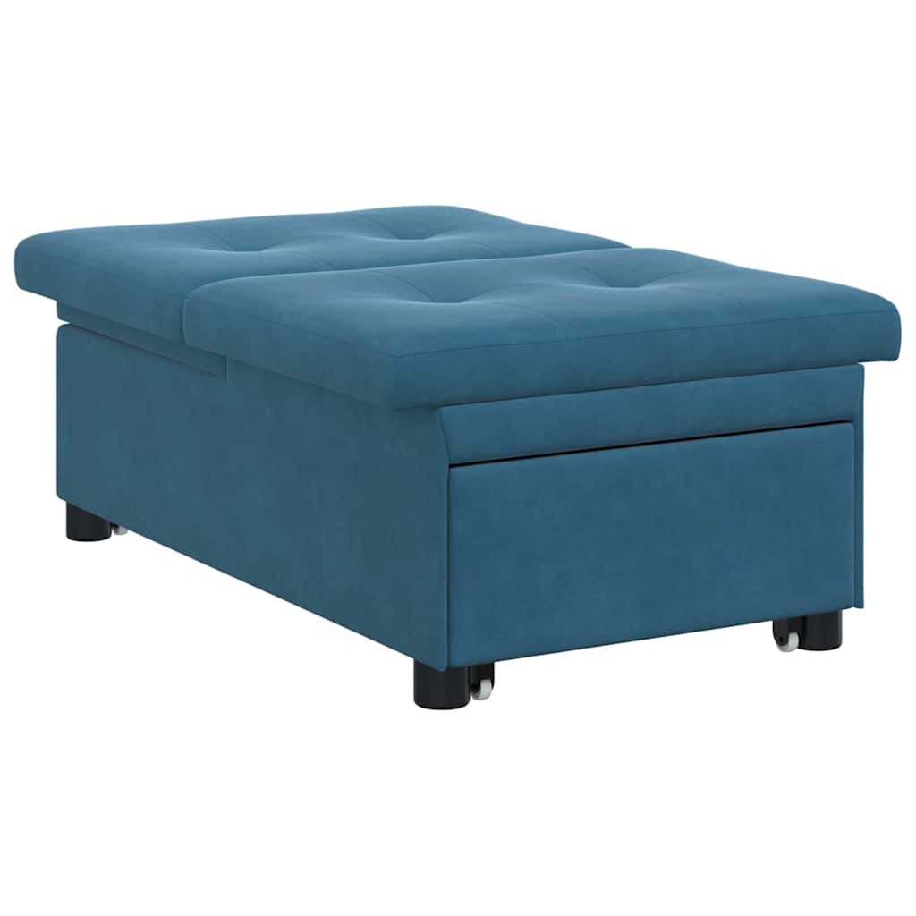 Canapea extensibilă albastru 67 x 194 x 38 cm Catifea GartenMobel Dekor