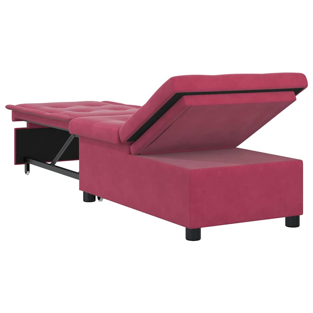 Canapea extensibilă bordo 67 x 194 x 38 cm Catifea GartenMobel Dekor