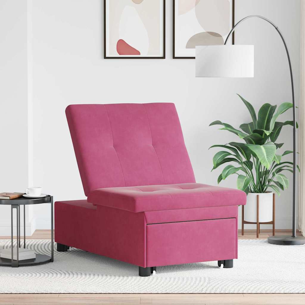Canapea extensibilă bordo 67 x 194 x 38 cm Catifea GartenMobel Dekor