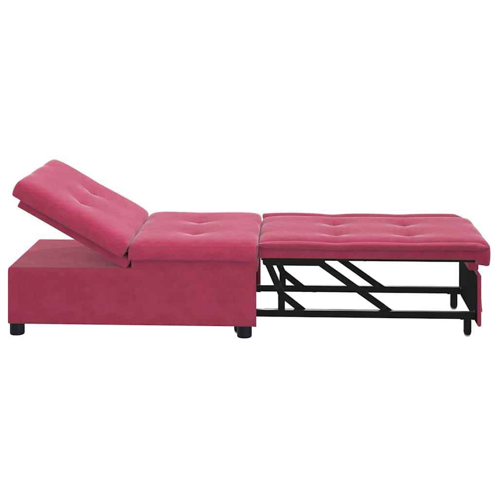 Canapea extensibilă bordo 67 x 194 x 38 cm Catifea GartenMobel Dekor