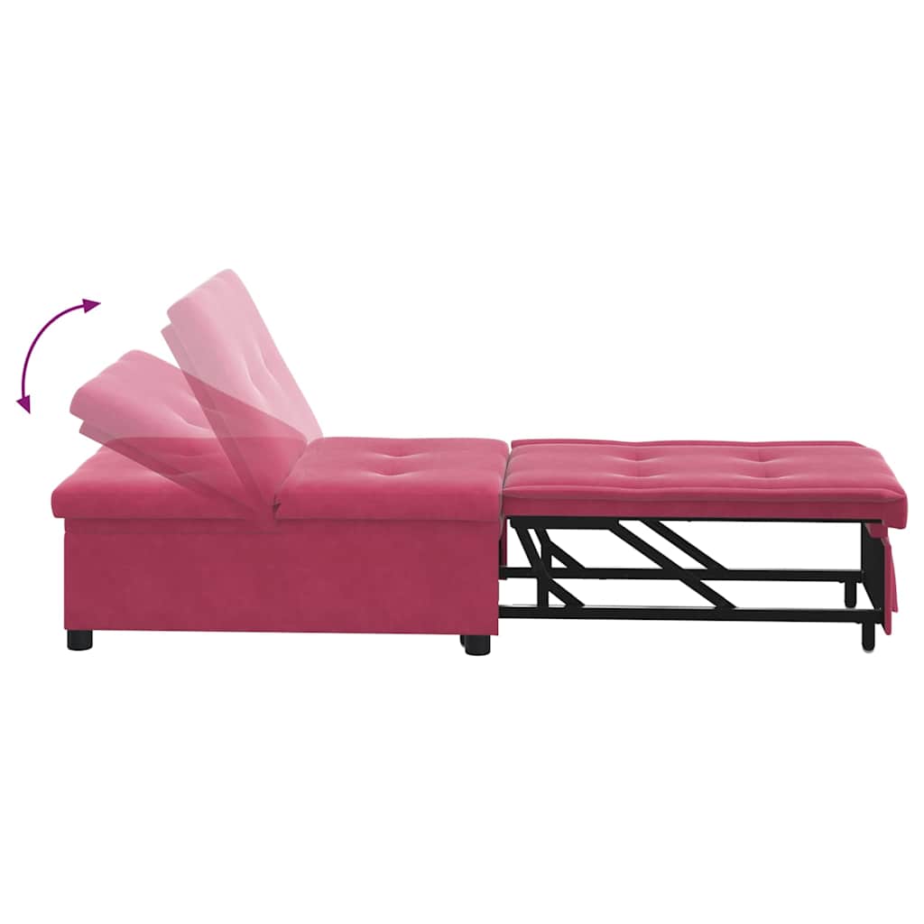 Canapea extensibilă bordo 67 x 194 x 38 cm Catifea GartenMobel Dekor