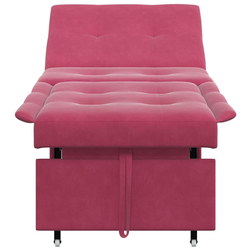 Canapea extensibilă bordo 67 x 194 x 38 cm Catifea GartenMobel Dekor