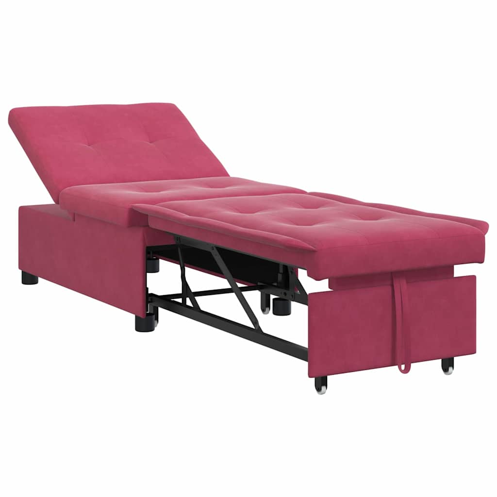 Canapea extensibilă bordo 67 x 194 x 38 cm Catifea GartenMobel Dekor
