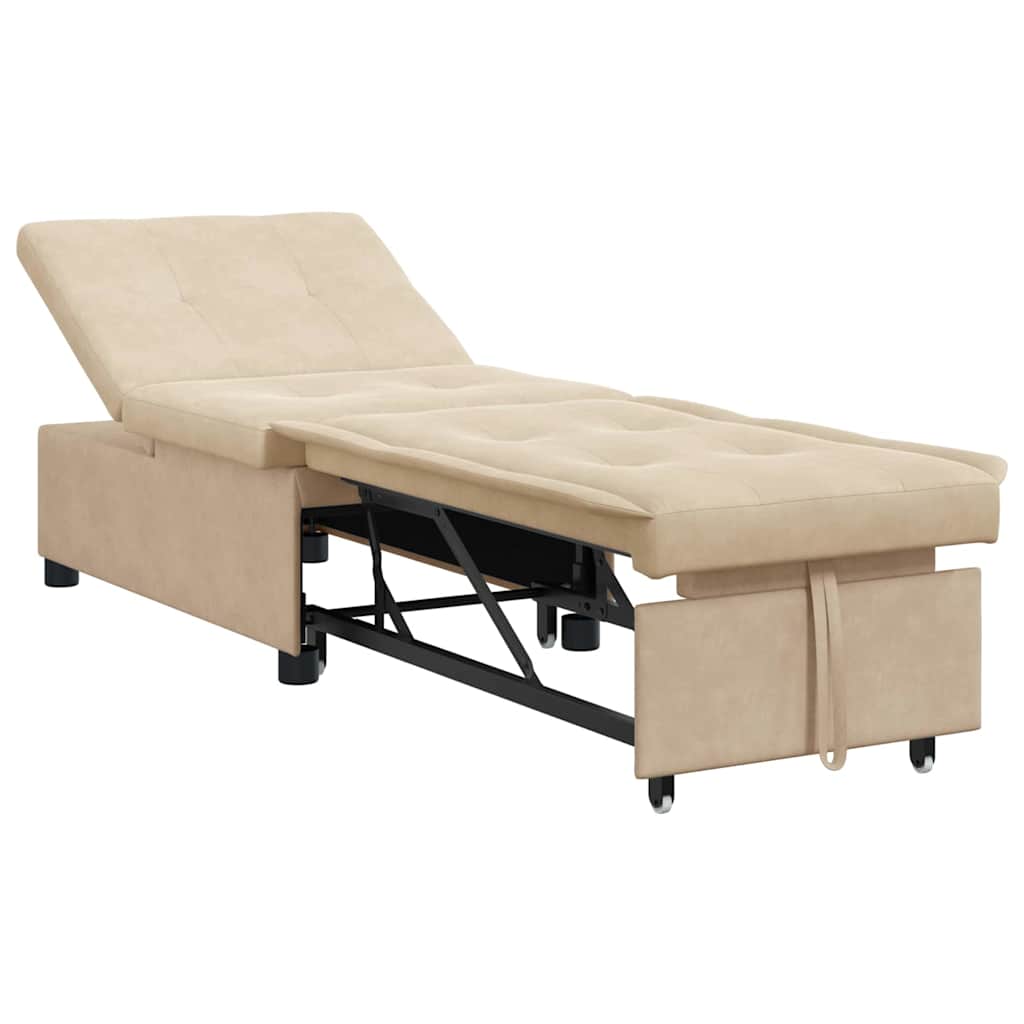Pat canapea Crem 67 x 194 x 82 cm Material din microfibră GartenMobel Dekor