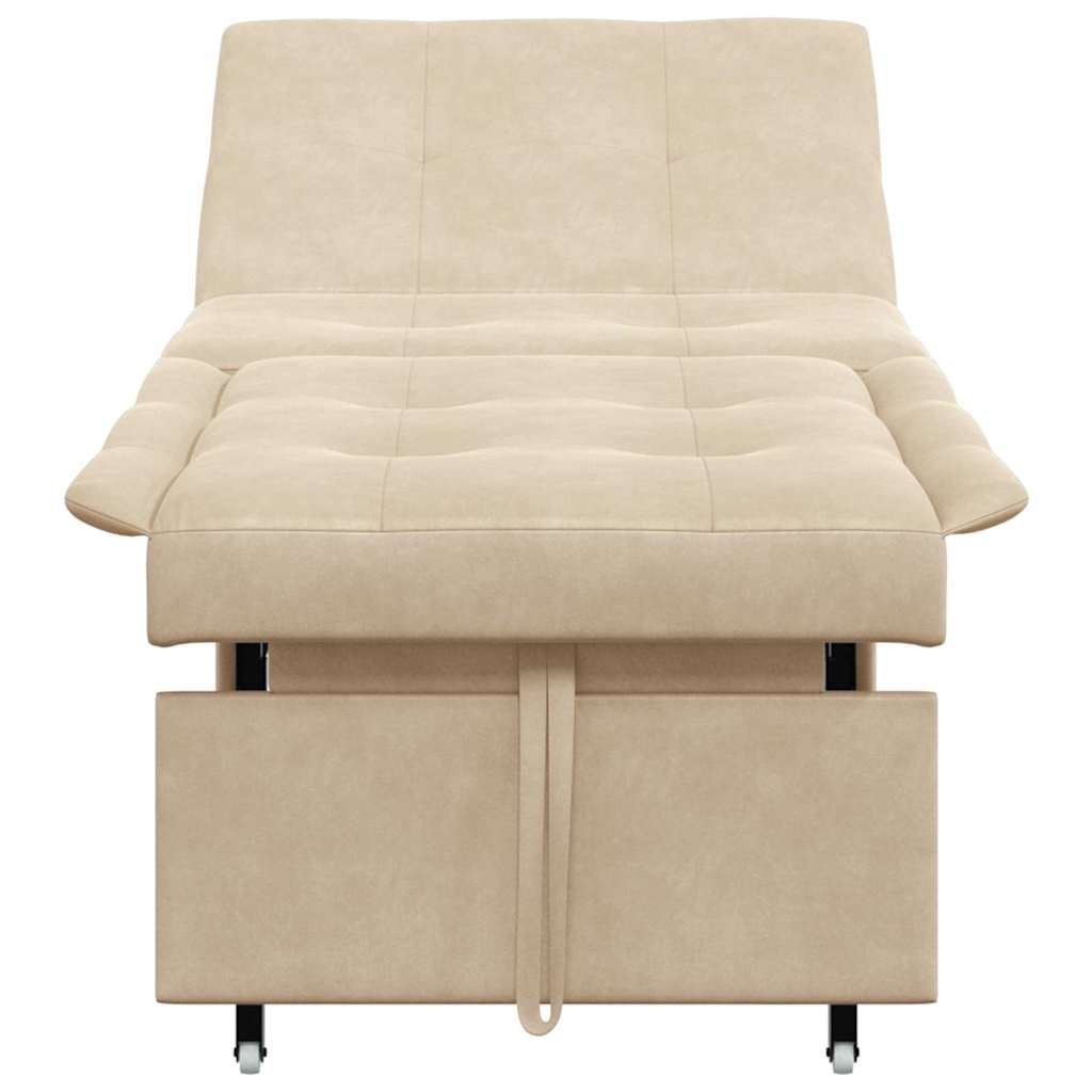 Pat canapea Crem 67 x 194 x 82 cm Material din microfibră GartenMobel Dekor
