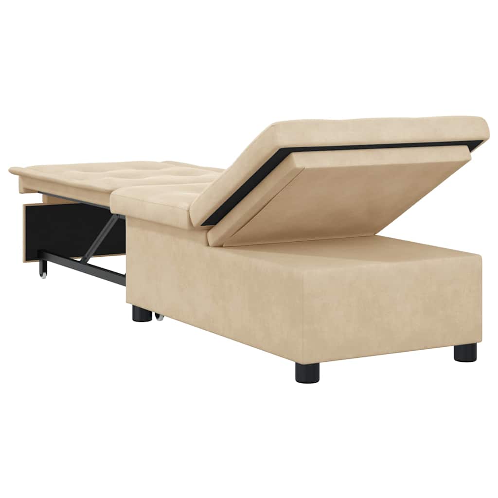 Pat canapea Crem 67 x 194 x 82 cm Material din microfibră GartenMobel Dekor