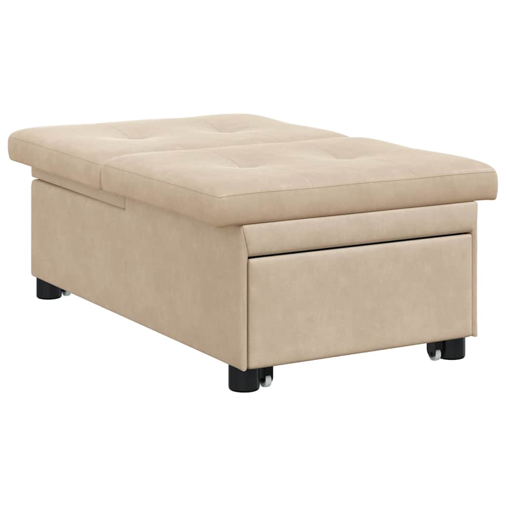 Pat canapea Crem 67 x 194 x 82 cm Material din microfibră GartenMobel Dekor