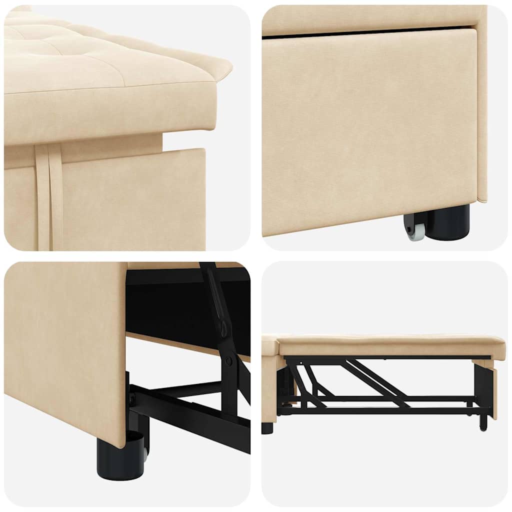 Pat canapea Crem 67 x 194 x 82 cm Material din microfibră GartenMobel Dekor