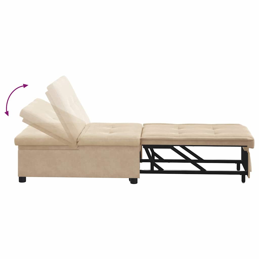 Pat canapea Crem 67 x 194 x 82 cm Material din microfibră GartenMobel Dekor