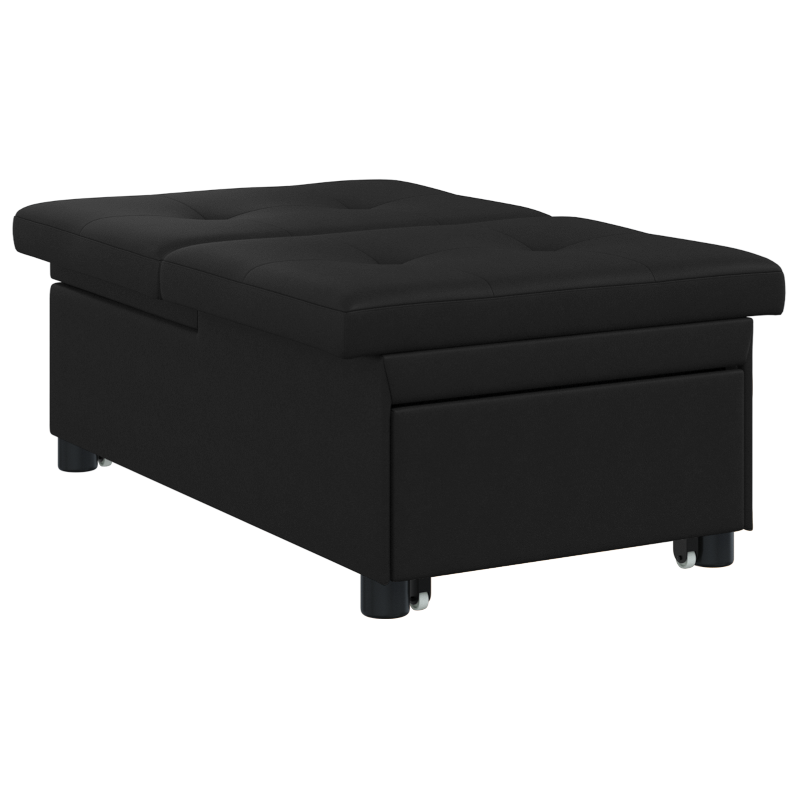 Pat canapea cu pernă Negru 67 x 194 x 82 cm placaj GartenMobel Dekor