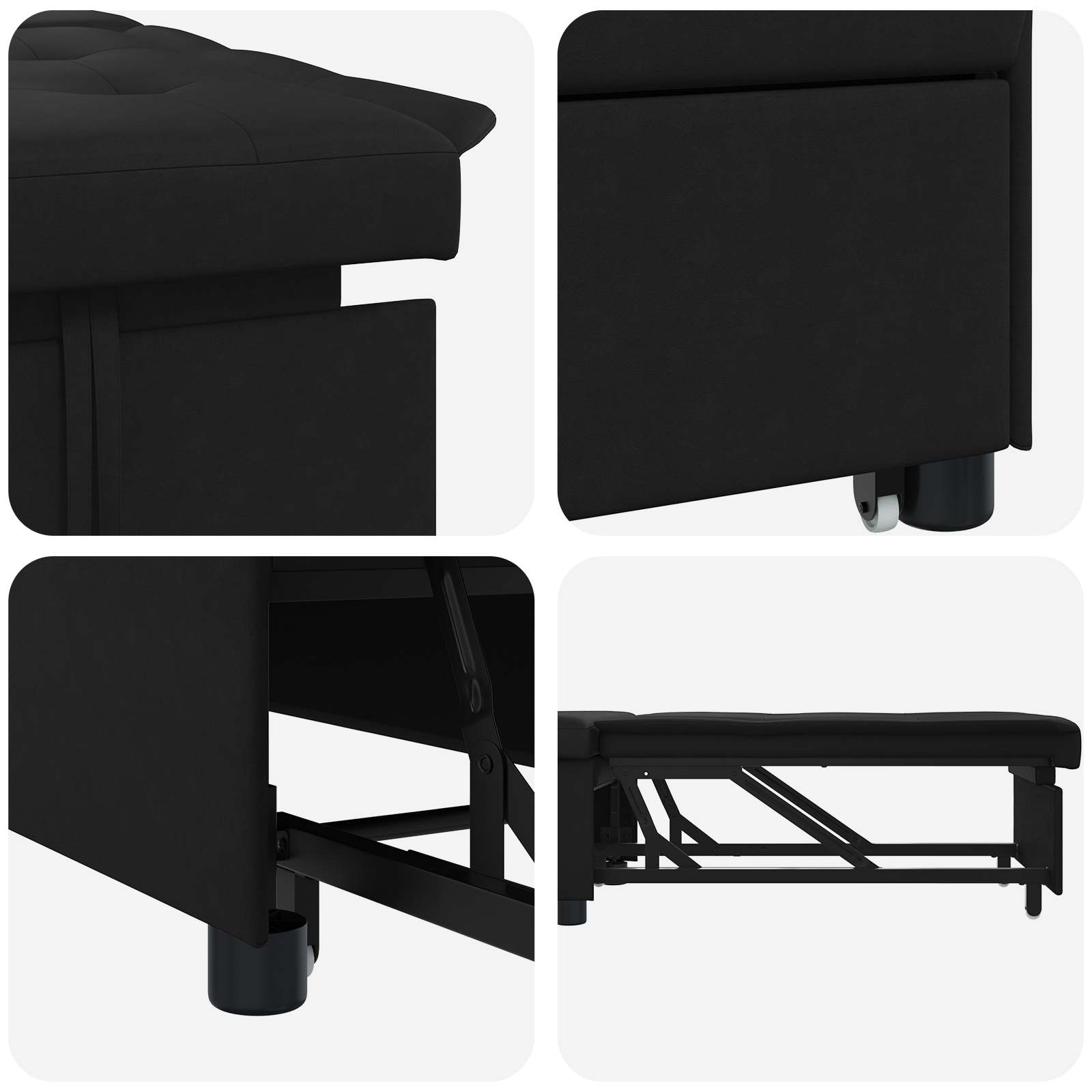 Pat canapea cu pernă Negru 67 x 194 x 82 cm placaj GartenMobel Dekor
