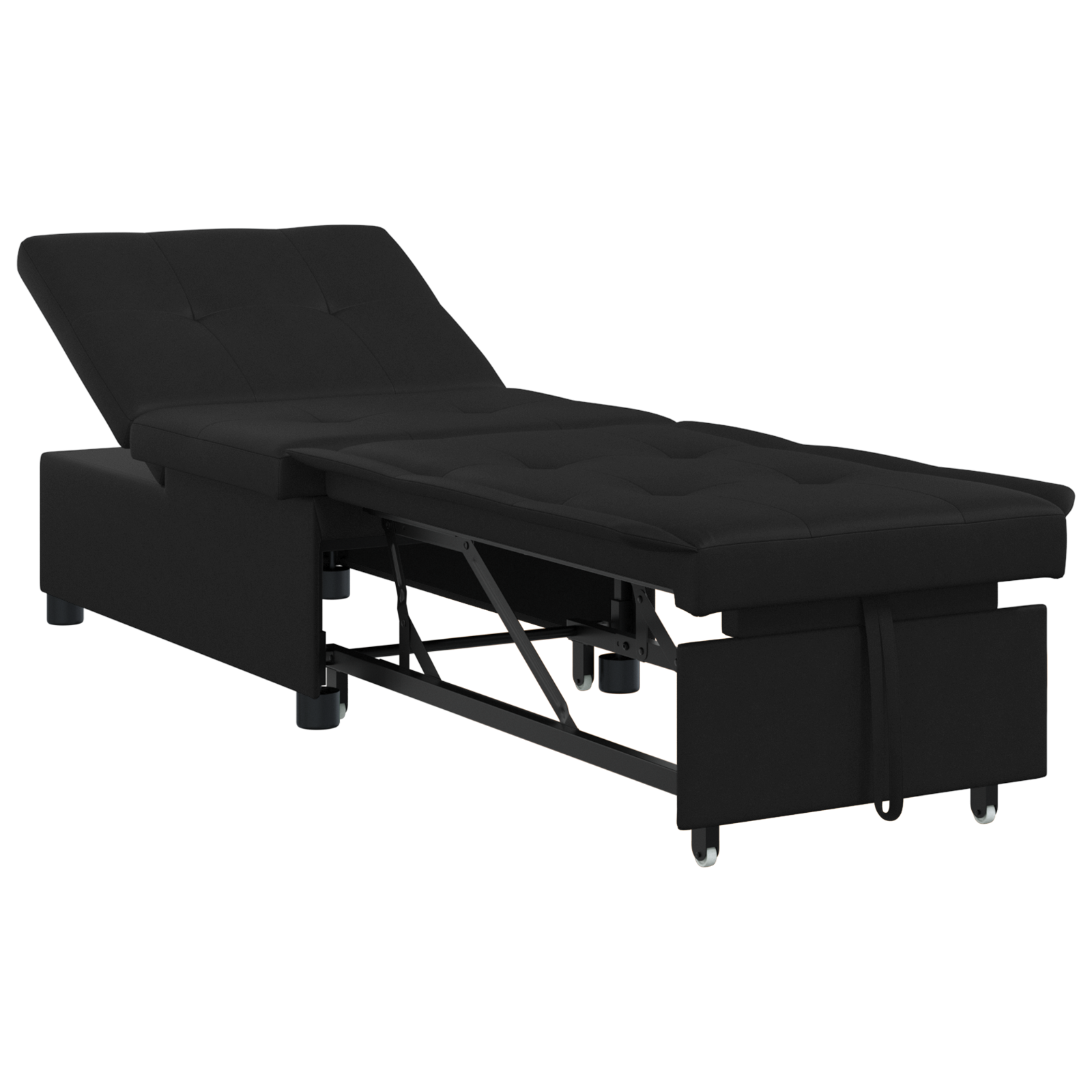 Pat canapea cu pernă Negru 67 x 194 x 82 cm placaj GartenMobel Dekor