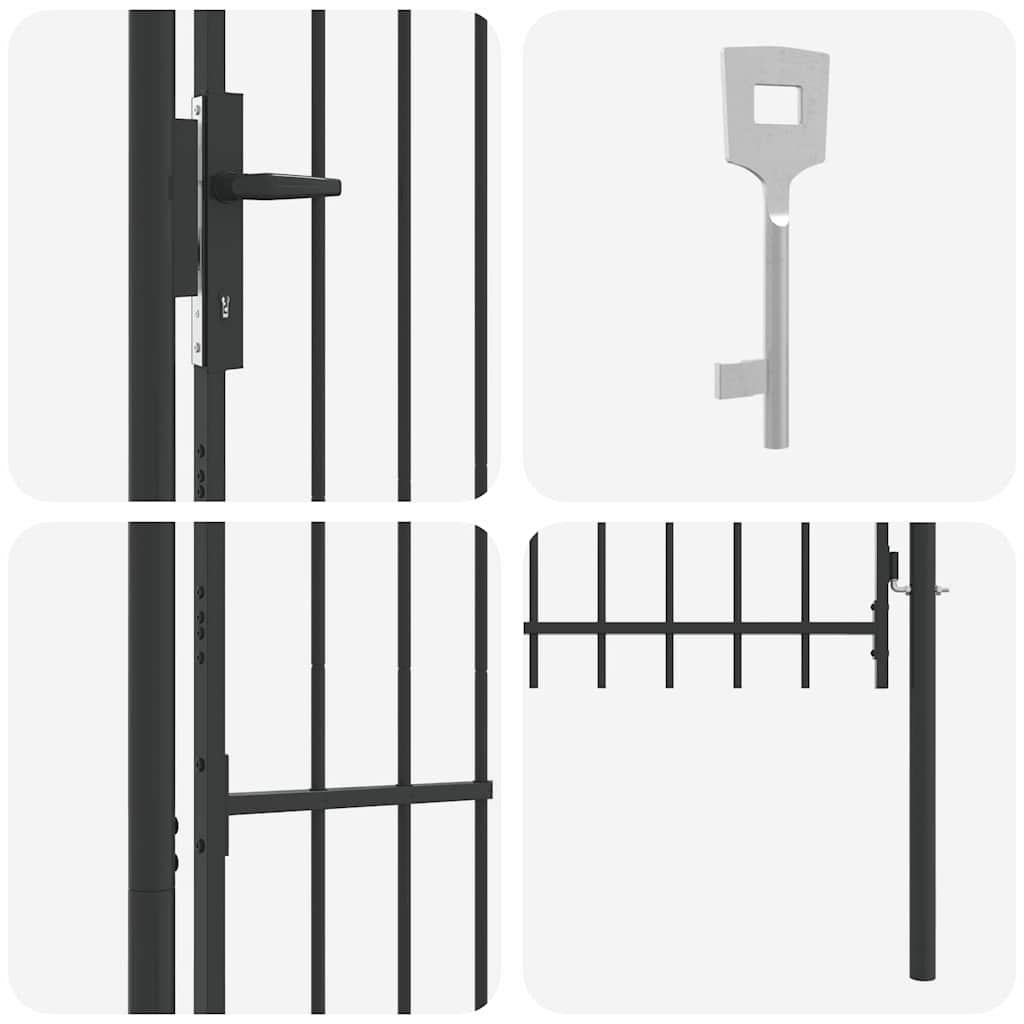 Poartă de gard Gri 100 x 150 cm Oțel acoperit cu pulbere GartenMobel Dekor