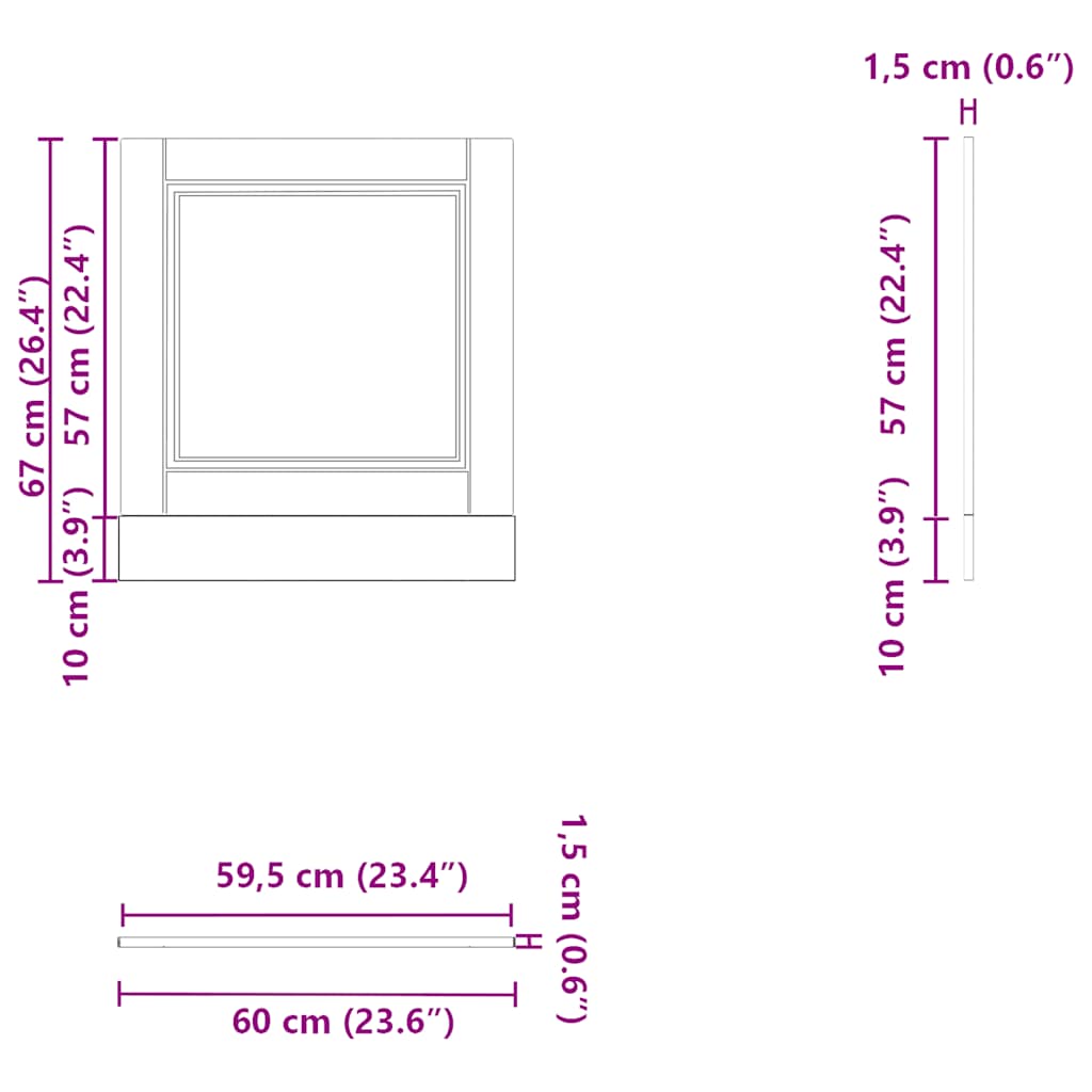 Panou pentru mașină de spălat vase stejar maro lemn prelucrat GartenMobel Dekor