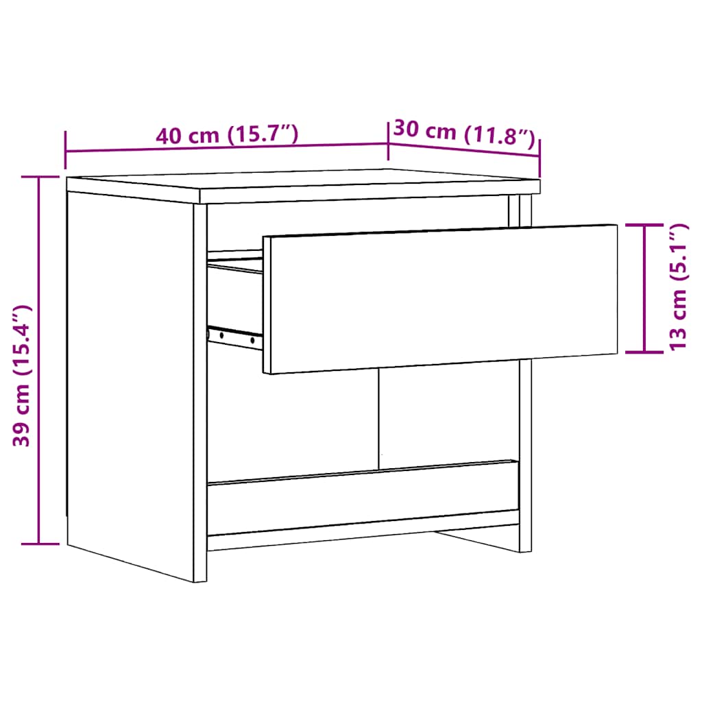 Noptiere 2 buc Stejar Artisan 40x30x39 cm Lemn prelucrat GartenMobel Dekor