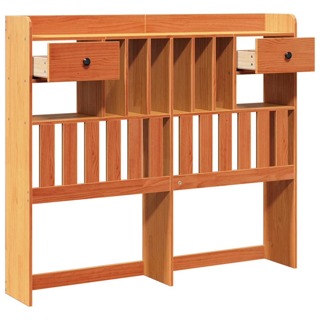 Tăblie de pat cu depozitare maro ceruit, 120 cm, lemn masiv pin GartenMobel Dekor