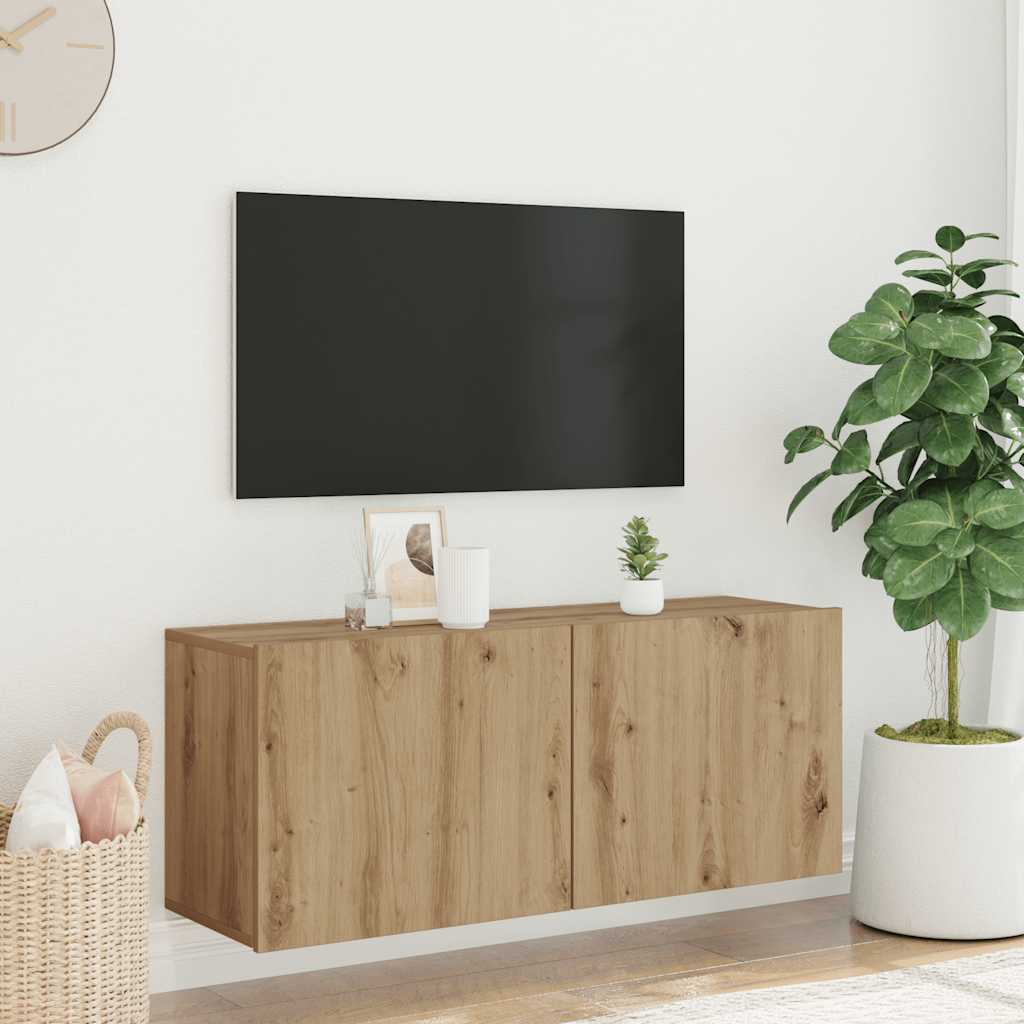Comodă TV de perete, Stejar artizanal, 100x30x41 cm GartenMobel Dekor