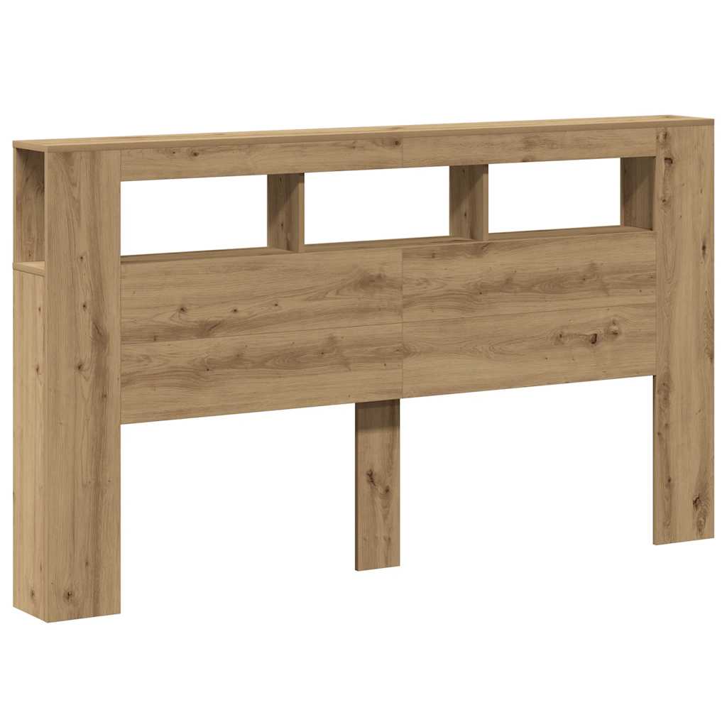 Tăblie de pat cu LED, stejar artizanal, 180x18,5x103,5 cm, lemn GartenMobel Dekor
