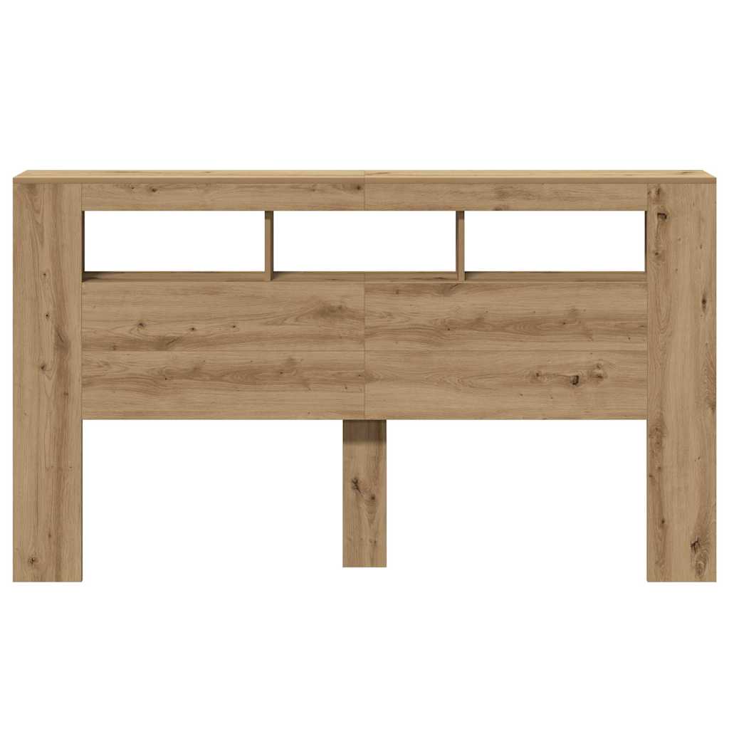 Tăblie de pat cu LED, stejar artizanal, 180x18,5x103,5 cm, lemn GartenMobel Dekor