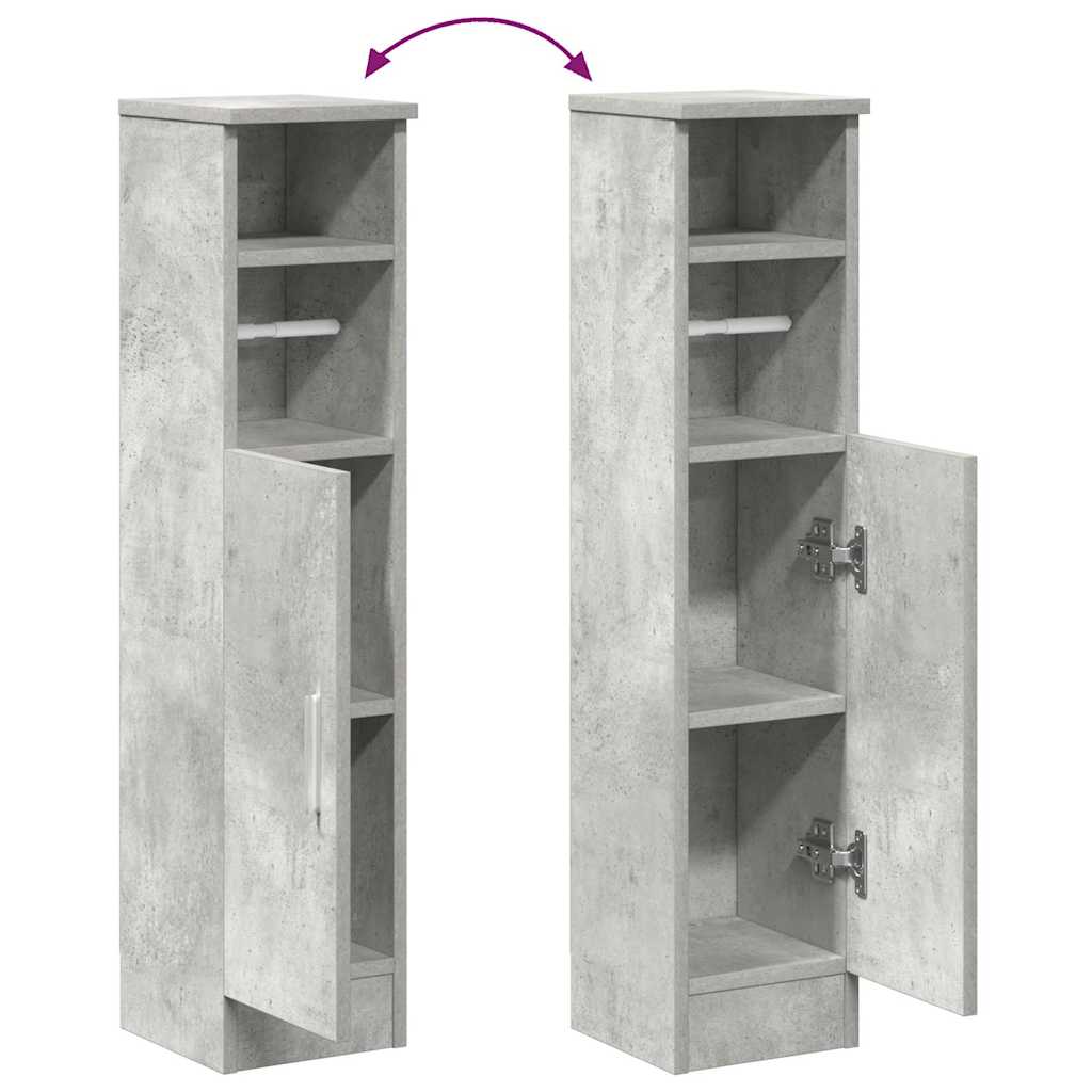 Dulap de baie cu suport role, gri beton, 20,5x22x90 cm GartenMobel Dekor