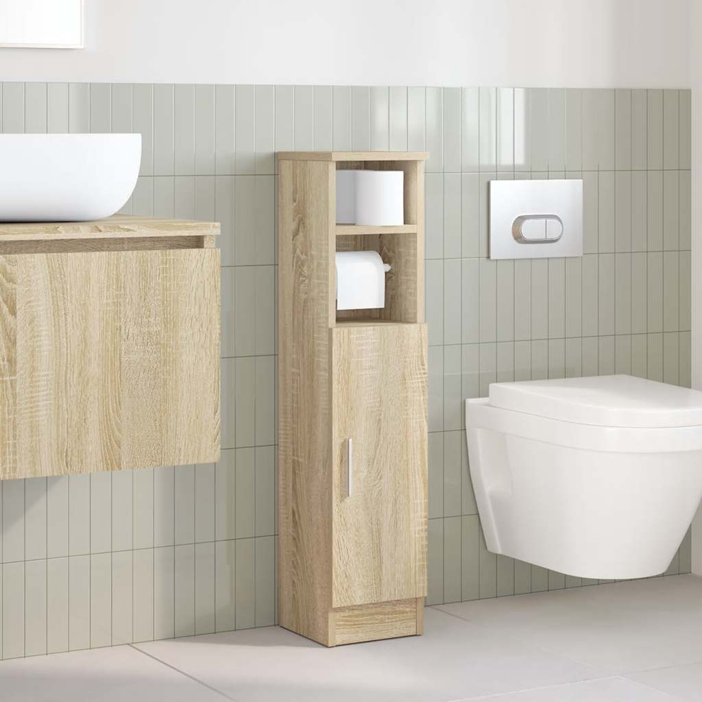 Dulap de baie cu suport role, stejar sonoma, 20,5x22x90 cm GartenMobel Dekor