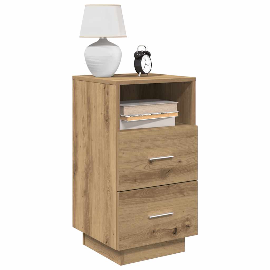 Noptiera cu 2 sertare Stejar artizanal 36x36x68 cm GartenMobel Dekor