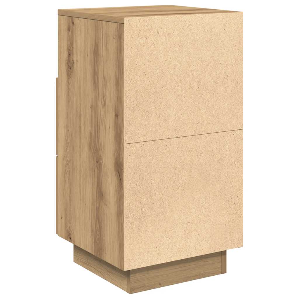 Noptiera cu 2 sertare Stejar artizanal 36x36x68 cm GartenMobel Dekor