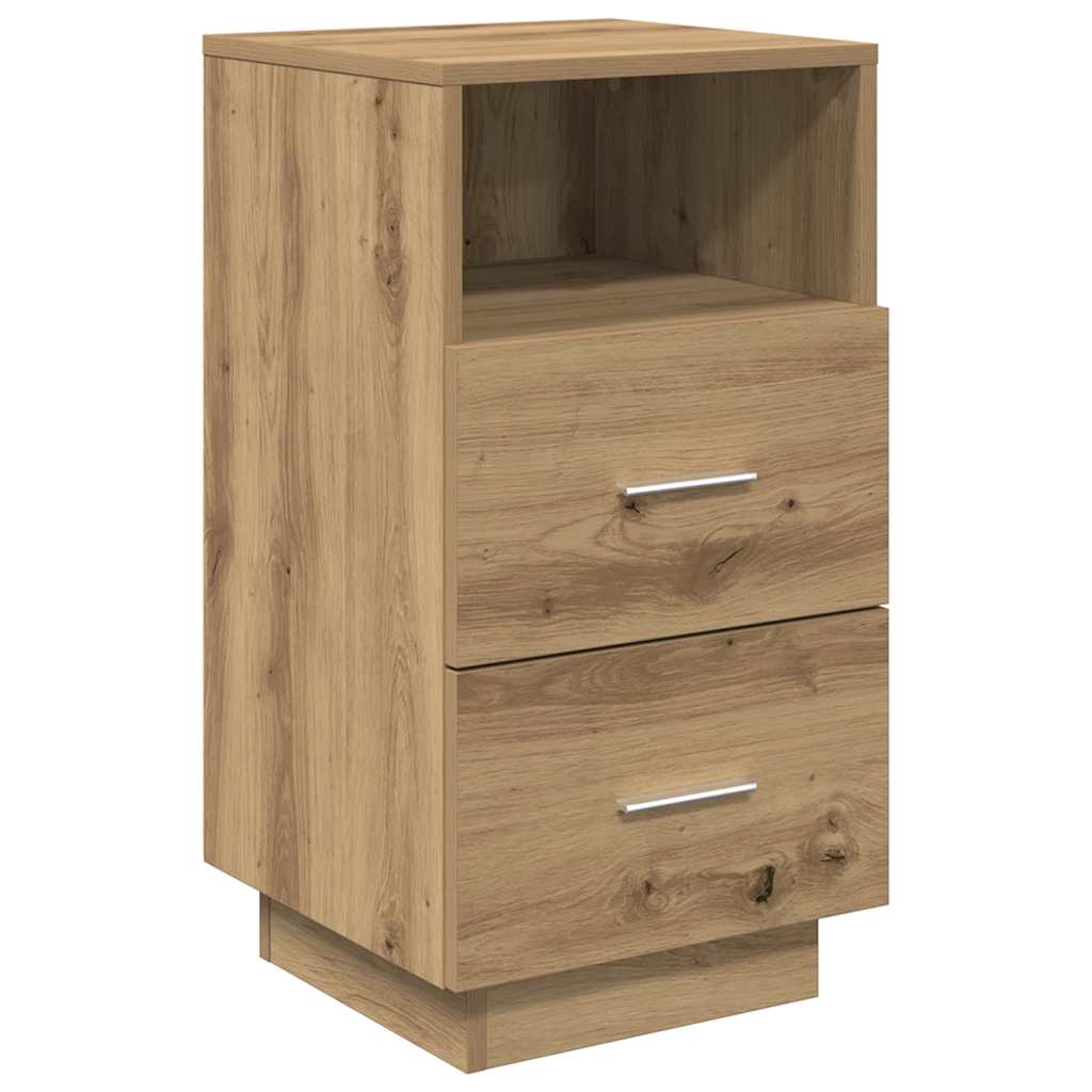 Noptiera cu 2 sertare Stejar artizanal 36x36x68 cm GartenMobel Dekor