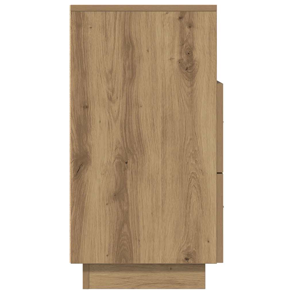 Noptiere 2 buc cu 2 sertare Stejar artizanal 36x36x68 cm GartenMobel Dekor