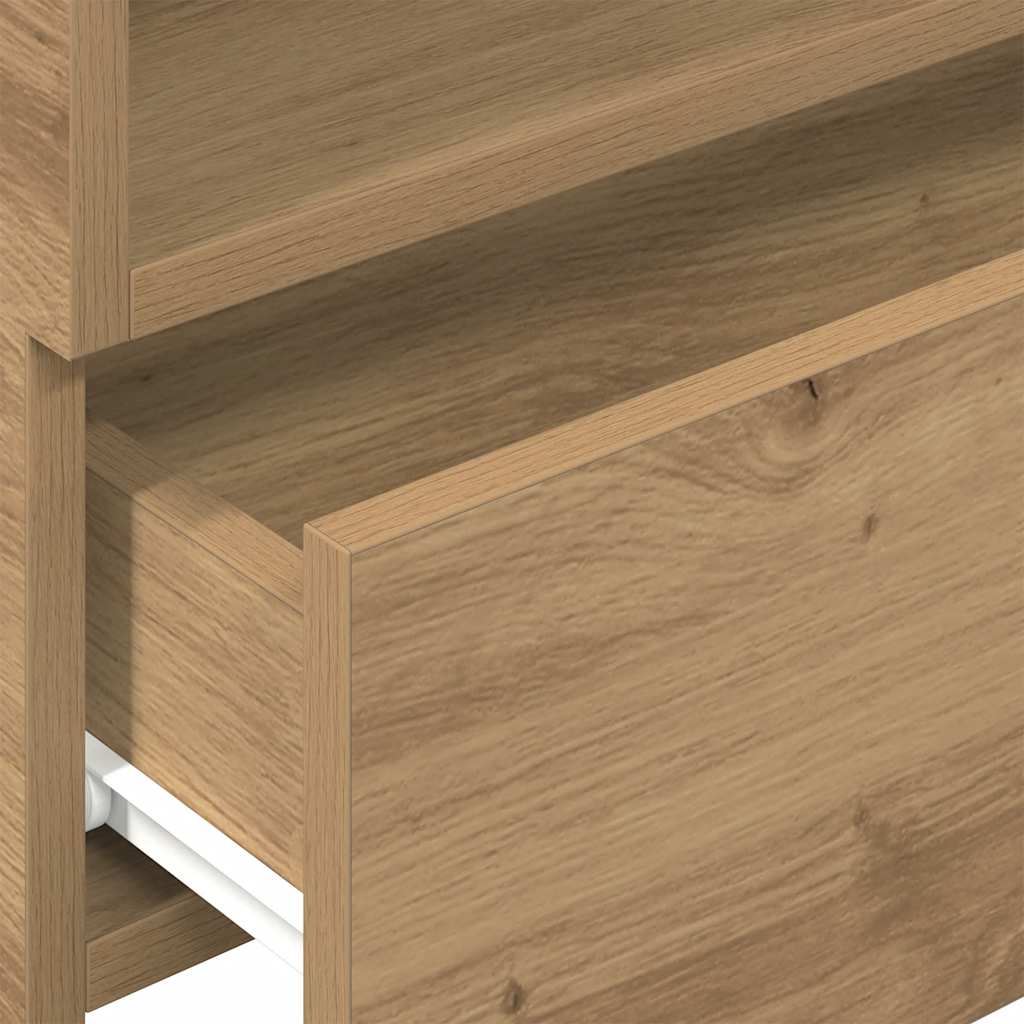 Noptiere de perete, 2 buc., Stejar artizanal, 45x26x28,5 cm GartenMobel Dekor