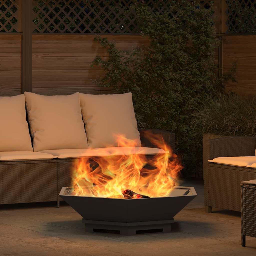 Cuptor de foc Negru 100 x 100 x 28 cm Oțel laminat la rece GartenMobel Dekor